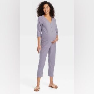 Hatch Soft Purple Maternity Jumpsuit Size Small